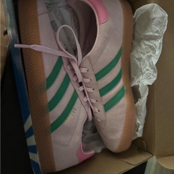 adidas Shoes - Adidas Women's Pastel Pink and Green Sneakers